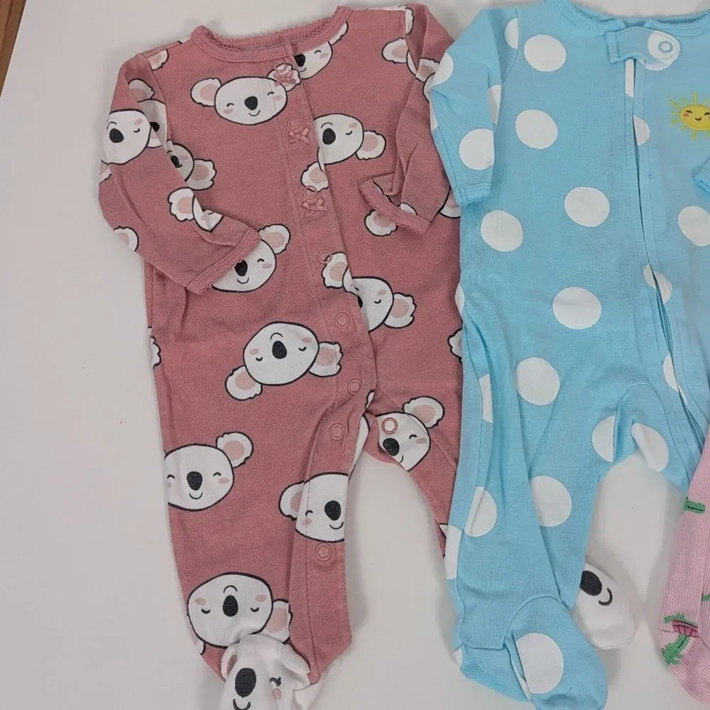 Carter's Footed Zip Up Pajamas Lot of 3 3 Months